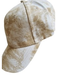 Casquette blanche et beige version tie and die.