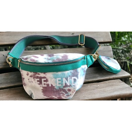 sac banane week end vert tie and die avec porte monnaie