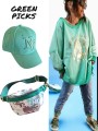 Casquette vert spring, "fashion essential" de vos tenues, logo NY vert.