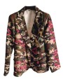 Soyez stylée avec ce blazer fluide camouflage avec inscriptions et dessins en déclinaisons de rose.