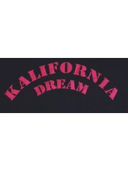 Sweat gris anthracite, écriture KALIFORNIA DREAM rose fluo.