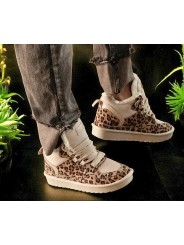 Bottes NAN KU ultra tendance , léopard et zèbre, cuir et peau retournée, plateforme et fourrure à l'intérieur