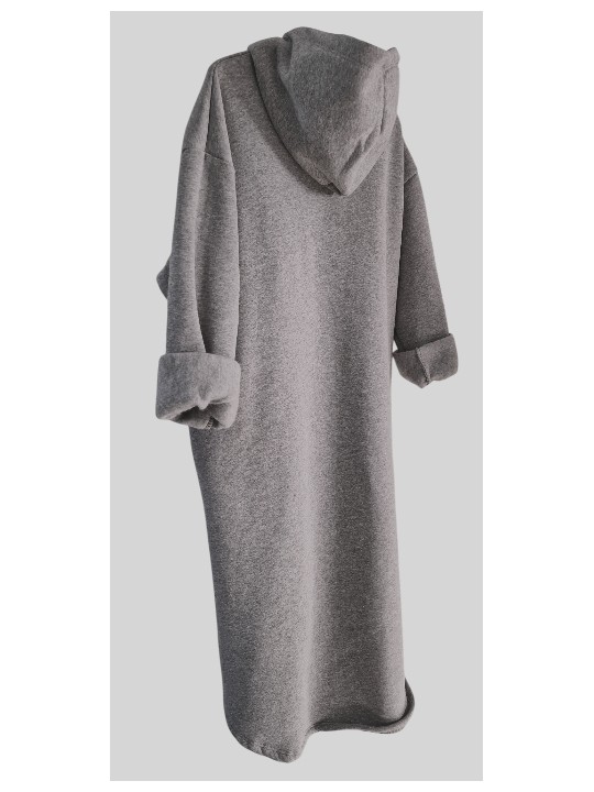 Robe sweat capuche grise sublimée par une tête de mort revisitée or devant.