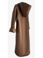 Robe sweat capuche marron choco sublimée par une tête de mort revisitée or devant.