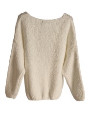 Pull doudou blanc cassé avec son motif N°5 léopard orné de doré.