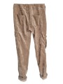 Jogg beige style cargo cordon léopard, matière style velours côtelé, ultra confort, coupe baggy