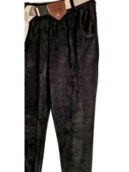 PantaJogg noir, matière style velours côtelé, ultra confort, coupe baggy, qui combine sport chic et décontraction!