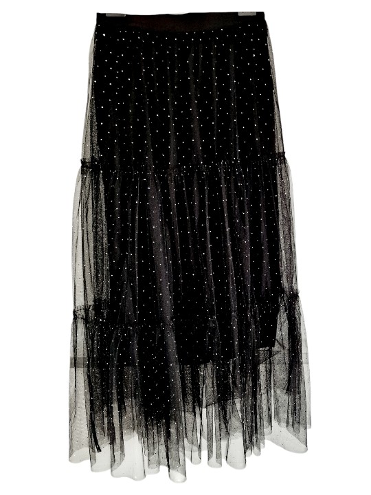 jupon tulle noire parsemé de strass