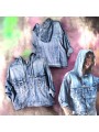 Blouson en denim délavé à capuche, loose à souhait