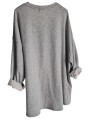 Sweat oversize gris de chez Kalifornia Dream, motif Madone devant