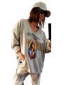 Sweat oversize gris de chez Kalifornia Dream, motif Madone devant